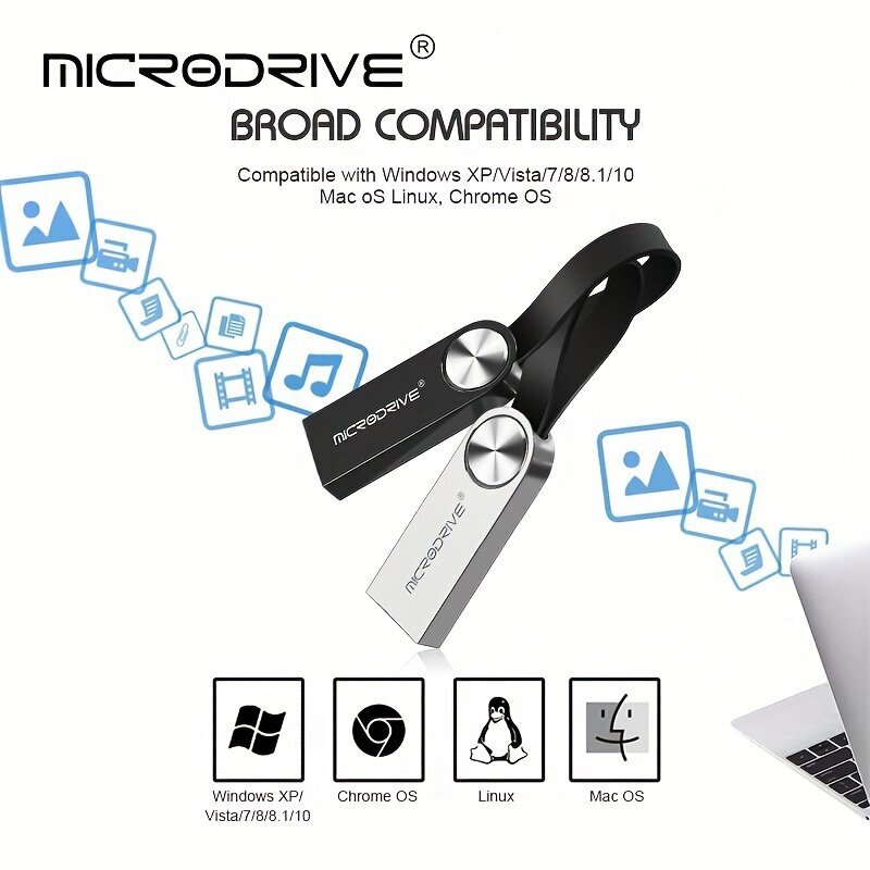 MiCRODRIVE Kestävä Metalli USB Muistitikku - Nopea ja Luotettava Tiedontallennus hinta ja tiedot | Muistitikut | hobbyhall.fi