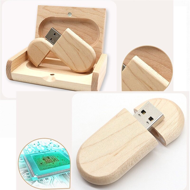 USB-muistitikku 32GB 64GB 128GB Puinen Lahja Laatikkopakkaus hinta ja tiedot | Muistitikut | hobbyhall.fi