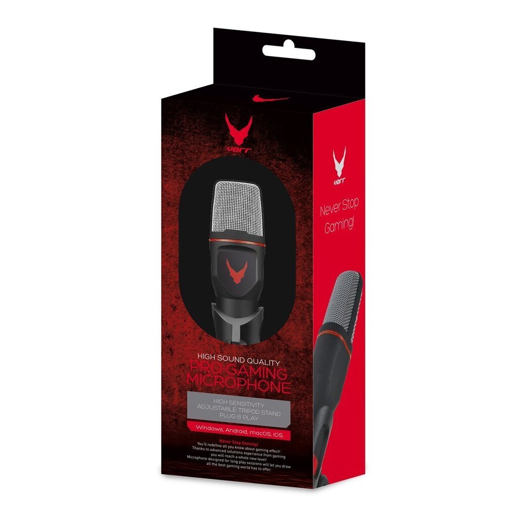 Varr VGMM Pro pelimikrofoni Mini + kolmijalka musta hinta ja tiedot | Mikrofonit | hobbyhall.fi
