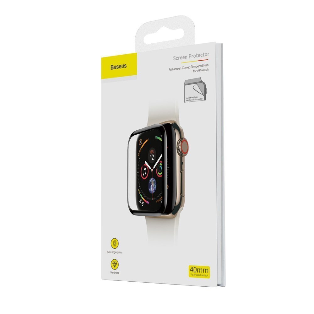 Baseus 0.2mm Koko näytön kaareva kello suojakalvo Apple Watch 4 40mm (SGAPWA4 G01) hinta ja tiedot | Älykellojen ja aktiivisuusrannekkeiden lisätarvikkeet | hobbyhall.fi