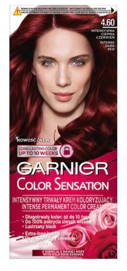 Pitkäkestoinen hiusväri Garnier Color Sensation 110 ml, 4,60 Intense Dark Red hinta ja tiedot | Hiusvärit | hobbyhall.fi