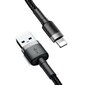 Kaapeli Baseus USB kestävä nylon punottu johto USB / Lightning Qc3.0 2.4A 0.5m, musta/harmaa hinta ja tiedot | Puhelinkaapelit | hobbyhall.fi