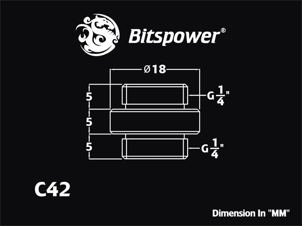 BitsPower Adapter 2x 1/4 "- White (BP-DWWP-C42) hinta ja tiedot | Vesijäähdytystarvikkeet | hobbyhall.fi