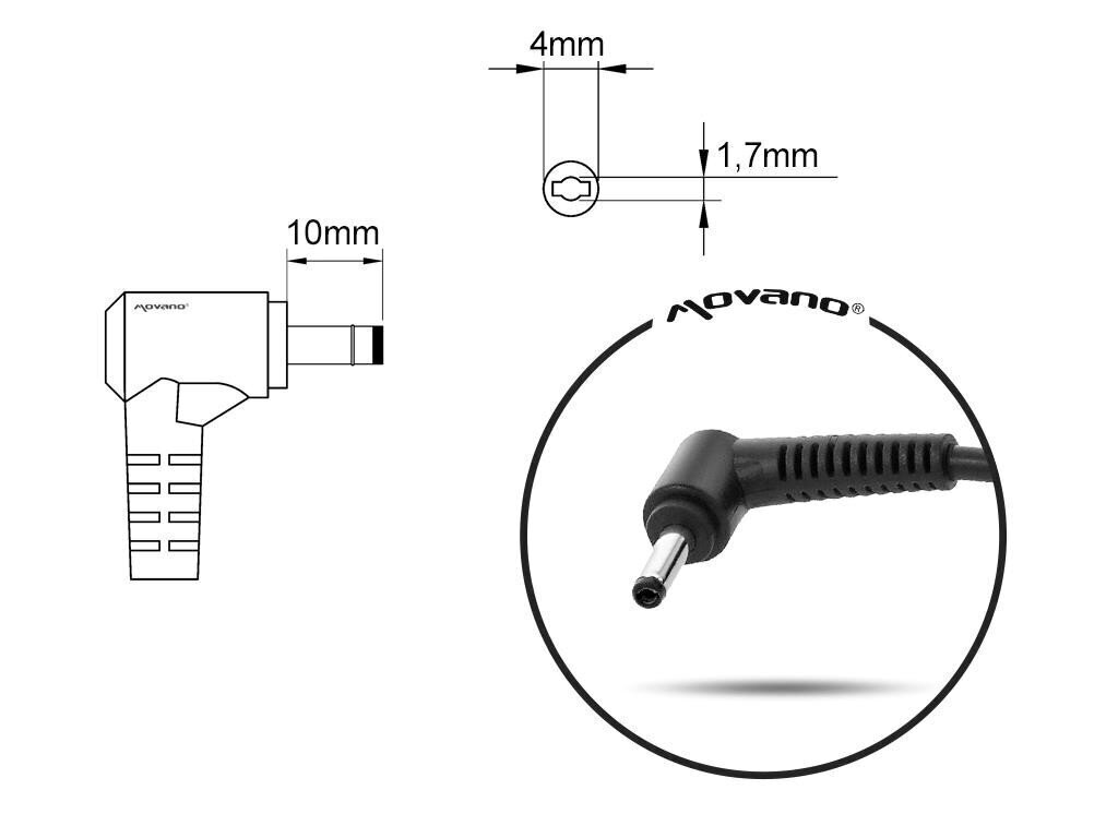 Mitsu 19.5V, 4.62A, 90W hinta ja tiedot | Kannettavien tietokoneiden laturit | hobbyhall.fi