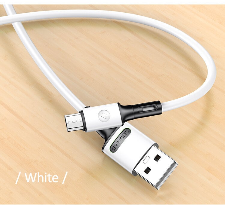 Kaapeli USB/Type-c USAMS valkoinen 100cm hinta ja tiedot | Puhelinkaapelit | hobbyhall.fi