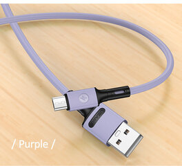 USB/Micro USB laidas USAMS, violetinis, 100cm hinta ja tiedot | Puhelinkaapelit | hobbyhall.fi