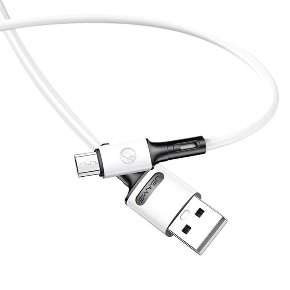 USB / Micro USB -kaapeli USAMS, valkoinen, 100 cm hinta ja tiedot | Puhelinkaapelit | hobbyhall.fi