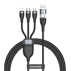 3 in one kaapeli usb / usb c usb c + micro usb, 100w, 120cm, musta hinta ja tiedot | Puhelinkaapelit | hobbyhall.fi