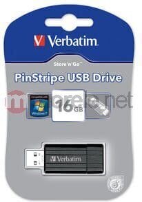 Verbatim PinStripe 16 Gt, USB 2.0 hinta ja tiedot | Muistitikut | hobbyhall.fi