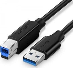 Tulostinkaapeli USB 3.0 AB UGREEN US210, 2m, musta hinta ja tiedot | Puhelinkaapelit | hobbyhall.fi