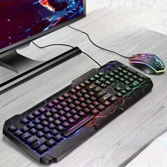 Pelinäppäimistö Langallinen Hiiri Gamer Setit Taustavalaistu Ergonominen PC Näppäimistöt Tietokonepeleille. hinta ja tiedot | Näppäimistöt | hobbyhall.fi