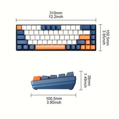Laadukas Langaton Mekaaninen Pelinäppäimistö - Kaksitilainen 5.0/2.4GHz, USB Vastaanotin, Kompakti 68 Näppäintä Kuuma Vaihdettava Lineaarinen Punainen Kytkin. hinta ja tiedot | Näppäimistöt | hobbyhall.fi