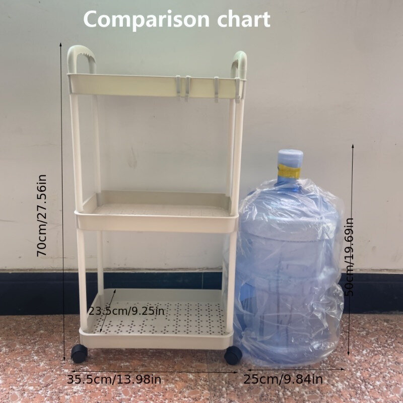 Monipuolinen Valkoinen Muovinen Säilytyskärry - Säädettävä Monitasoinen Rullaava Järjestäjä Keittiöön, Kylpyhuoneeseen ja Makuuhuoneeseen hinta ja tiedot | Kauneushoitolan kalusteet | hobbyhall.fi