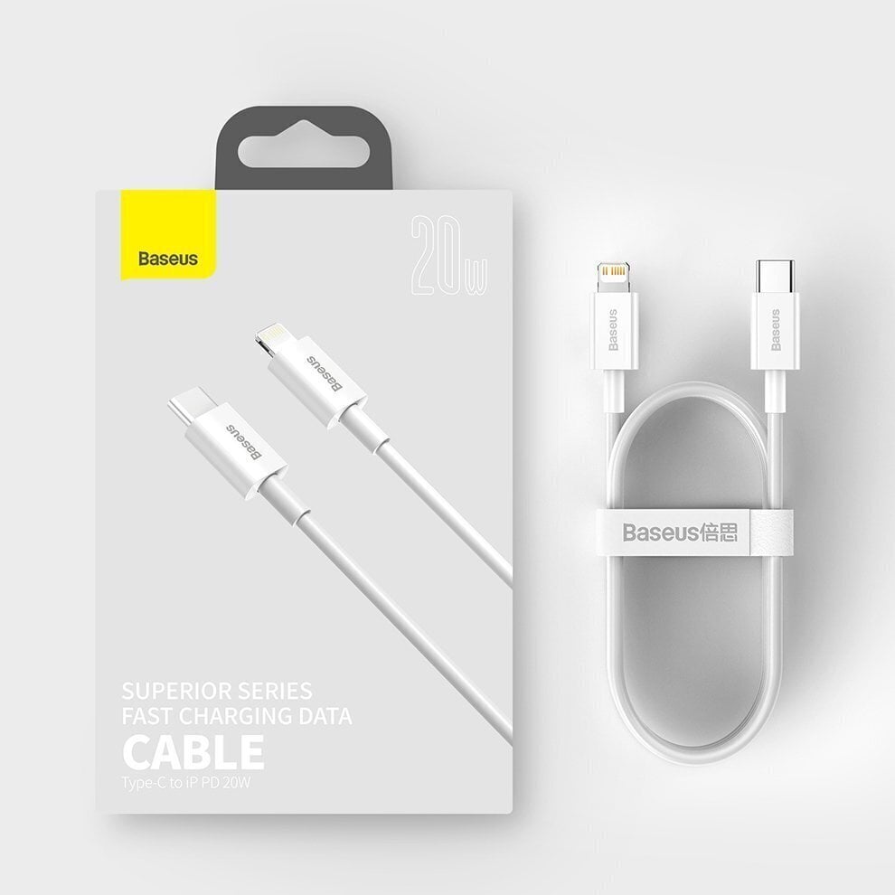 Kaapeli Baseus USB Type C - Lightning Power Delivery 20 W 0,25 m CATLYS-02 hinta ja tiedot | Puhelinkaapelit | hobbyhall.fi