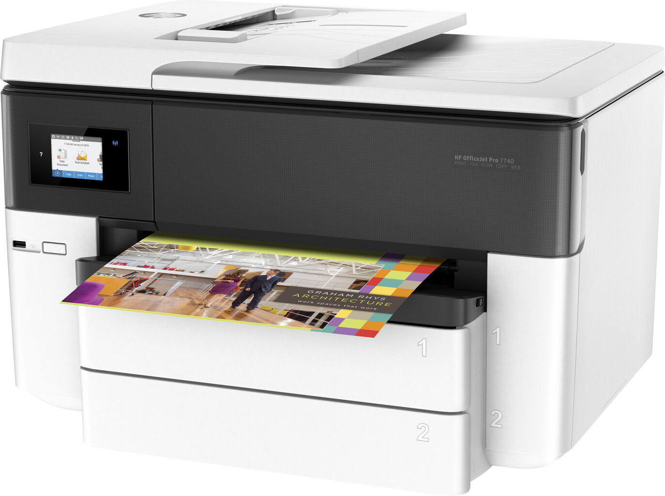 HP OfficeJet Pro 7740 Wide Format All-in-One -tulostin G5J38A hinta ja tiedot | Skannerit | hobbyhall.fi