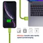 Swissten Textile Fast Charge 3A Lighthing (MD818ZM/A) Data and Charging Cable 2m Green hinta ja tiedot | Kaapelit ja adapterit | hobbyhall.fi