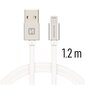 Swissten Textile Fast Charge 3A Lighthing (MD818ZM/A) Data and Charging Cable 1.2m Silver hinta ja tiedot | Puhelinkaapelit | hobbyhall.fi