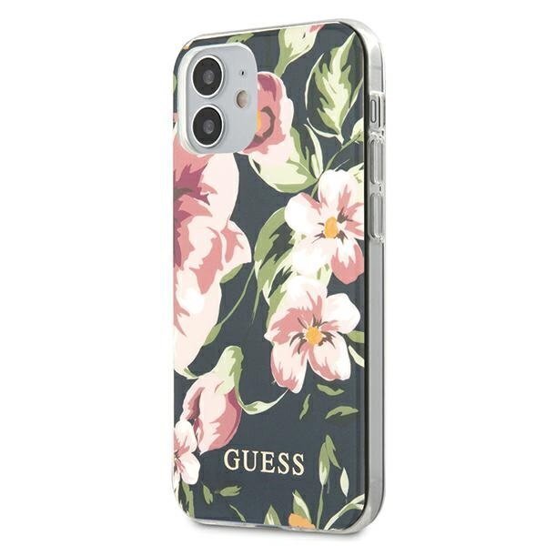 Guess GUHCP12SIMLFL03 iPhone 12 mini 5,4" granatowy/navy N°3 Flower Collection hinta ja tiedot | Puhelimen kuoret ja kotelot | hobbyhall.fi