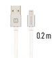 Swissten Textile Fast Charge 3A Lightning (MD818ZM/A) Data and Charging Cable 20 cm Silver hinta ja tiedot | Kaapelit ja adapterit | hobbyhall.fi