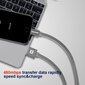Swissten Textile Fast Charge 3A Lightning (MD818ZM/A) Data and Charging Cable 20 cm Silver hinta ja tiedot | Kaapelit ja adapterit | hobbyhall.fi