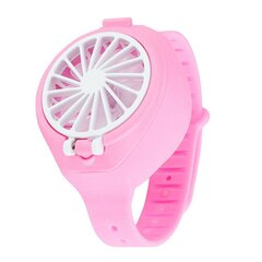 RoGer Portable Mini Watch Fan USB for Children Pink hinta ja tiedot | Tuulettimet | hobbyhall.fi