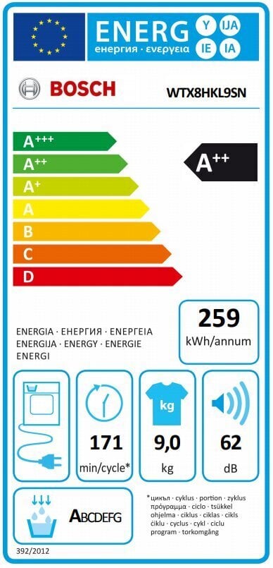 Bosch WTX8HKL9SN hinta ja tiedot | Kuivausrummut | hobbyhall.fi