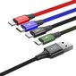 USB kaapeli Baseus 2X Valaistus/USB Tyyppi C/Micro USB 3.5A 1.2m, musta hinta ja tiedot | Puhelinkaapelit | hobbyhall.fi