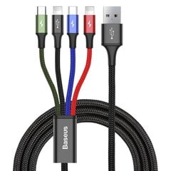 USB kaapeli Baseus 2X Valaistus/USB Tyyppi C/Micro USB 3.5A 1.2m, musta hinta ja tiedot | Puhelinkaapelit | hobbyhall.fi