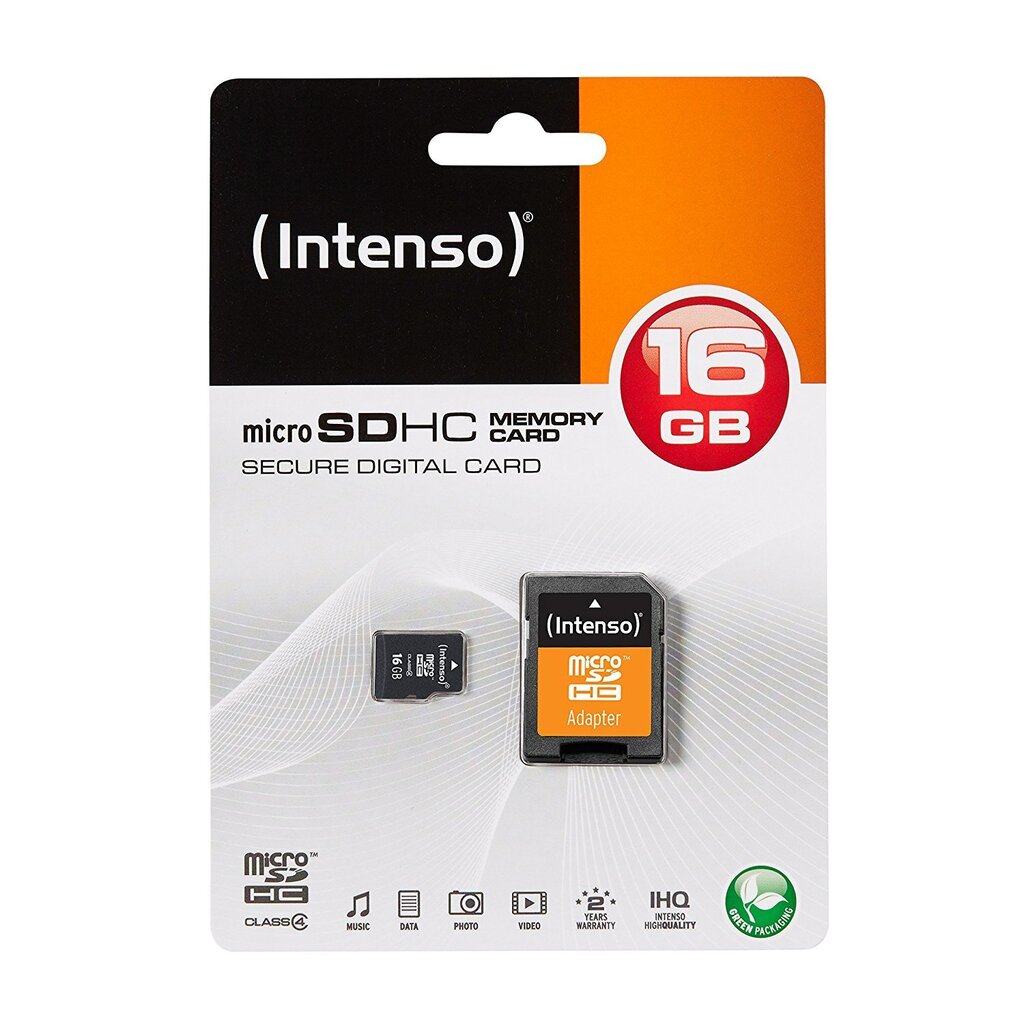 Atminties kortelė Intenso micro SD 16GB CL4 hinta ja tiedot | Puhelimen muistikortit | hobbyhall.fi
