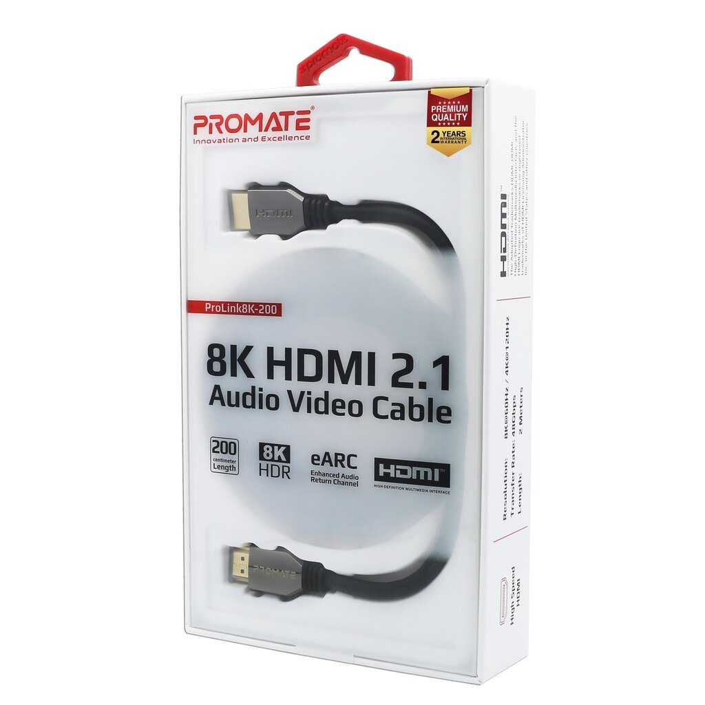 Promate, HDR/HDMI, 2m hinta ja tiedot | Kaapelit ja adapterit | hobbyhall.fi