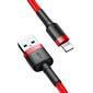 Kaapeli Baseus USB Kestävä Nylon punottu lanka Usb/Lightning Qc3.0 2A 3m, punainen CALKLF-R09 hinta ja tiedot | Puhelinkaapelit | hobbyhall.fi