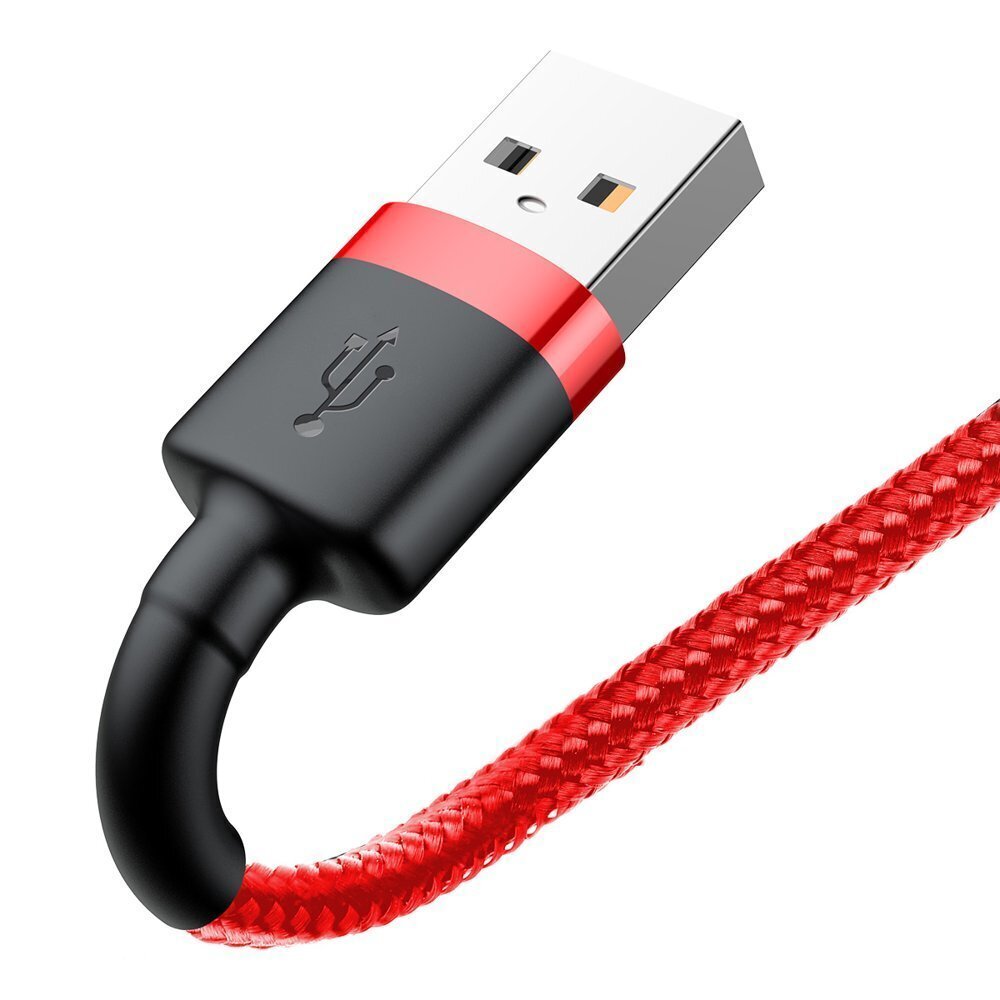 Kaapeli Baseus USB Kestävä Nylon punottu lanka Usb/Lightning Qc3.0 2A 3m, punainen CALKLF-R09 hinta ja tiedot | Puhelinkaapelit | hobbyhall.fi