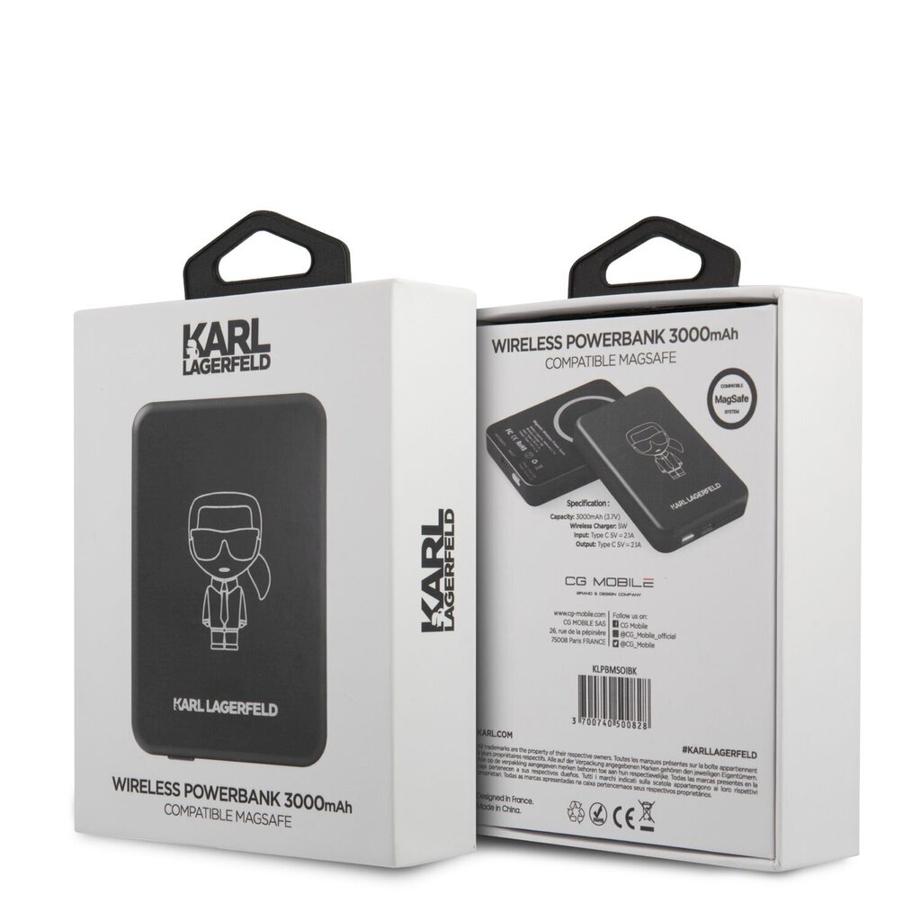 KLPBMSOIBK Karl Lagerfeld Outline Magnetic Powerbank 3000mAh hinta ja tiedot | Varavirtalähteet | hobbyhall.fi