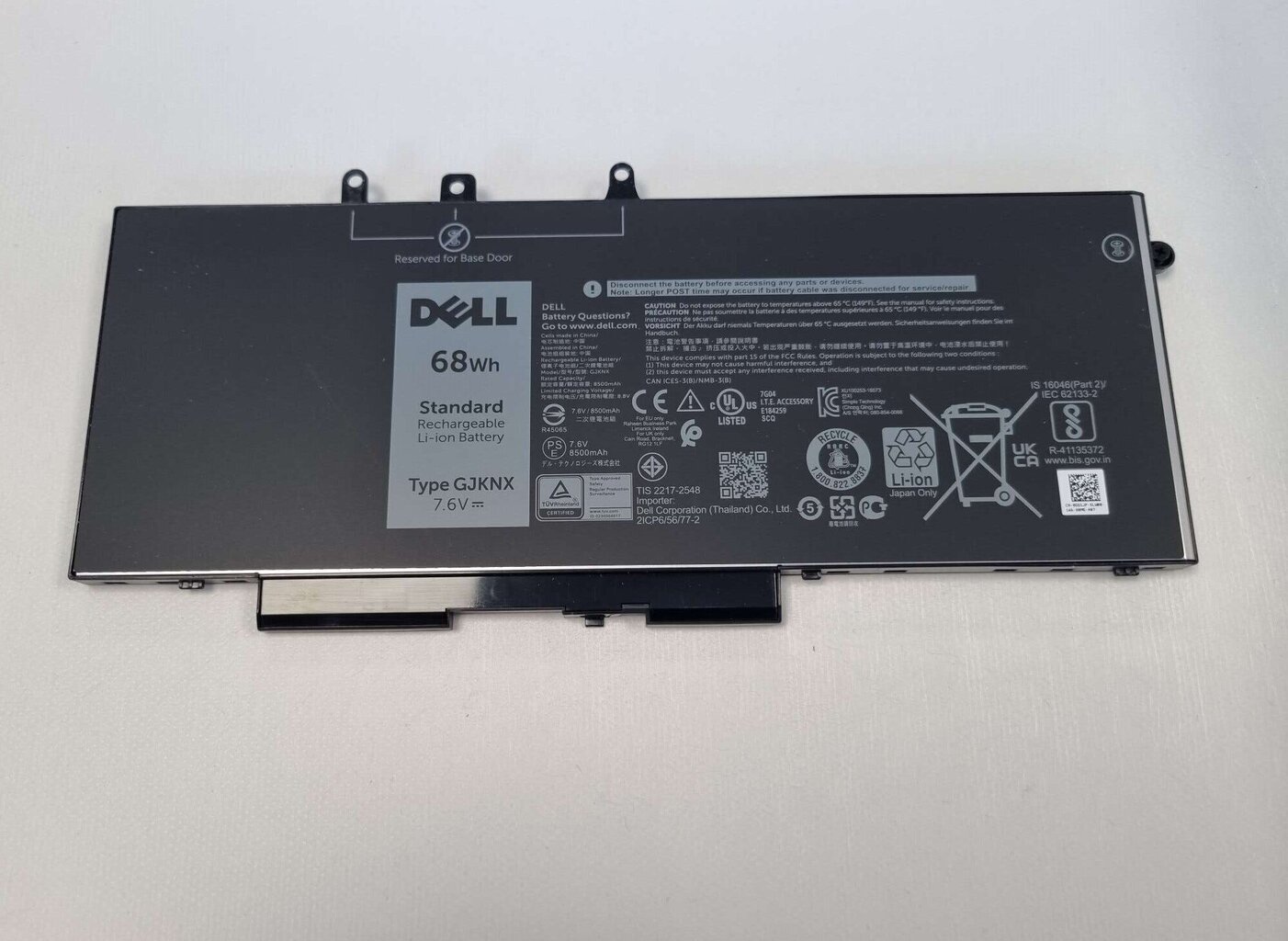 Dell GJKNX 68WHR Precision: M3520, M3530, Latitude: 5491, 5591, 5280, 5290, 5480, 5490, 5495, 5580, 5590. hinta ja tiedot | Kannettavien tietokoneiden akut | hobbyhall.fi