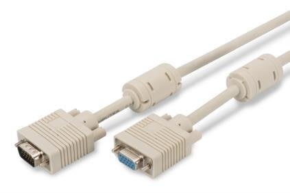 ASSMANN VGA Extension cable DSUB15 M (plug)/DSUB15 F (jack) 15,0m grey hinta ja tiedot | Kaapelit ja adapterit | hobbyhall.fi