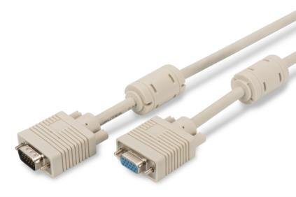 ASSMANN VGA Extension cable DSUB15 M (plug)/DSUB15 F (jack) 10,0m grey hinta ja tiedot | Kaapelit ja adapterit | hobbyhall.fi