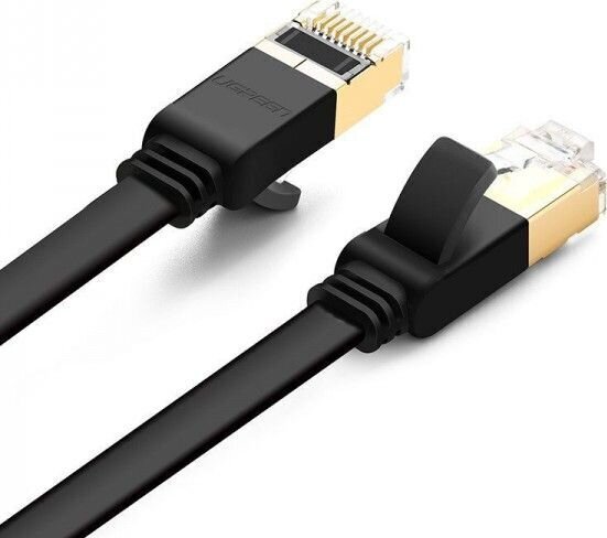 Ugreen NW106 RJ45 verkkokaapeli litteä Cat.7 STP 1,5 m musta hinta ja tiedot | Kaapelit ja adapterit | hobbyhall.fi