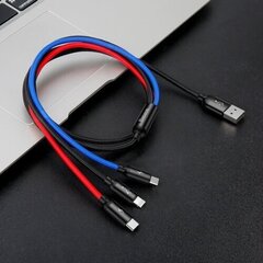 Kaapeli Baseus USB2.0 A liitin ja 3 liittimet (USB C, micro USB, salama) hinta ja tiedot | Baseus Kodinkoneet ja kodinelektroniikka | hobbyhall.fi