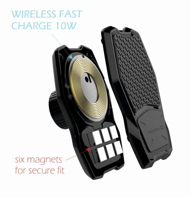 Swissten WM1-AV3 Air Vent Car Holder With Wireless Charging + Micro USB Cable 1.2m Black hinta ja tiedot | Puhelintelineet | hobbyhall.fi