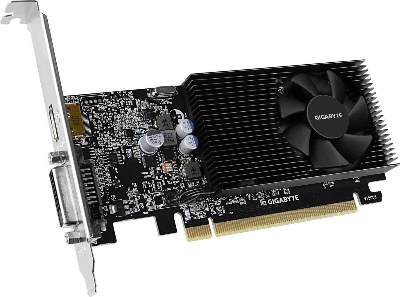 Gigabyte GeForce GT1030 Low Profile D4 2GB GDDR4 64bit DVI+2xHDMI (GV-N1030D4-2GL) hinta ja tiedot | Näytönohjaimet | hobbyhall.fi
