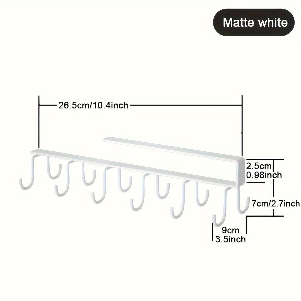 Keittiön Kupeen Säilytysteline 12 Koukuilla Kaapin Alla hinta ja tiedot | Keittiökalusteiden lisätarvikkeet | hobbyhall.fi