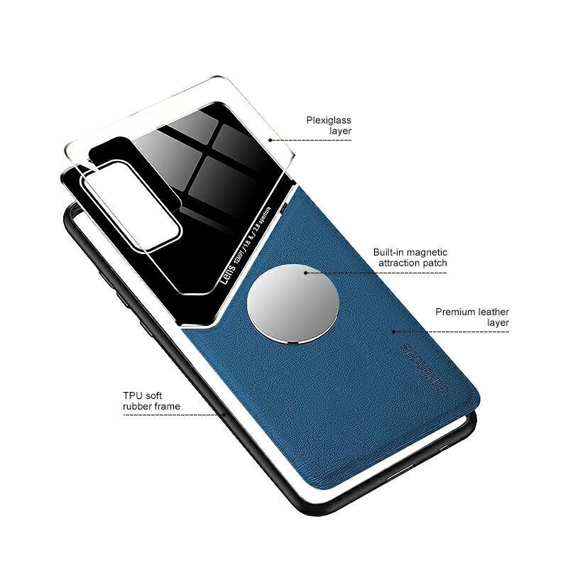 Mocco Lens Leather Back Case for Apple iPhone 12 Pro Blue hinta ja tiedot | Puhelimen kuoret ja kotelot | hobbyhall.fi
