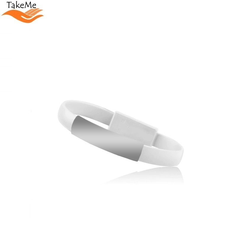 TakeMe 2in1 Elegant Bracelet & Fast Transmission 2.1A Data / Charging cable USB to Lightning (21cm) White hinta ja tiedot | Puhelinkaapelit | hobbyhall.fi