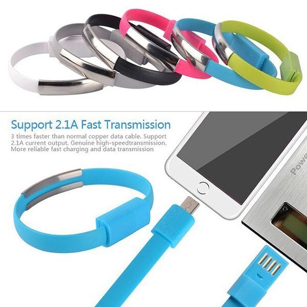 TakeMe 2in1 Elegant Bracelet & Fast Transmission 2.1A Data / Charging cable USB to Lightning (21cm) White hinta ja tiedot | Puhelinkaapelit | hobbyhall.fi