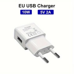 CE-sertifioitu 10W USB-seinälaturi, 5V 2A EU-pistoke. hinta ja tiedot | Puhelimen laturit | hobbyhall.fi