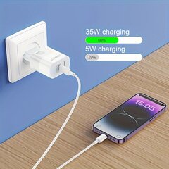 Nopea 35W USB-C PD Seinälaturi Sovitin - Kompakti Latauslohko iPhoneille ja Muille Laitteille hinta ja tiedot | Puhelimen laturit | hobbyhall.fi