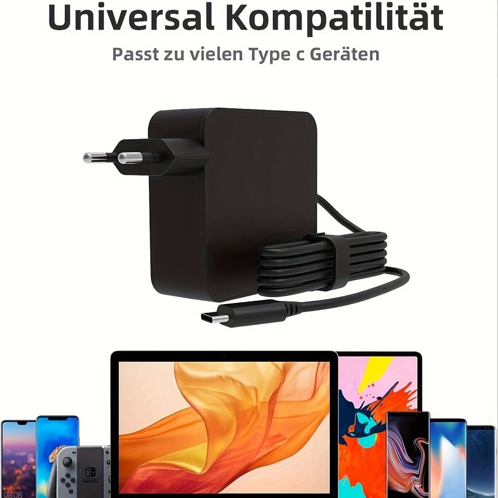 BRAVOUL 65W USB Type-C Pikalaturi Älypuhelimille, Kannettaville ja Laitteille – EU Plug. hinta ja tiedot | Puhelimen laturit | hobbyhall.fi