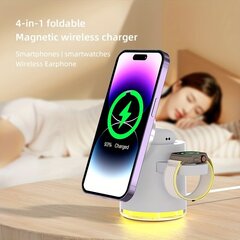 Magneettinen 4-in-1 langaton laturi Applelle Airpodsille säädettävä matkavalo hinta ja tiedot | Puhelimen laturit | hobbyhall.fi