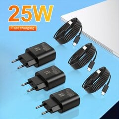 Kolmipakkaus 25W USB C-laturi Samsungille ja IPhonelle. hinta ja tiedot | Puhelimen laturit | hobbyhall.fi