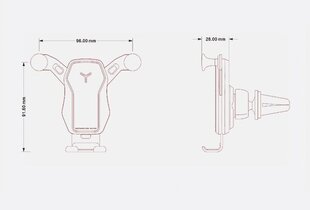 Wozinsky vaaka- / pystysuora painovoimalla kiinnitettävä-puhelinteline autoon, musta (Wch-04) hinta ja tiedot | Puhelintelineet | hobbyhall.fi